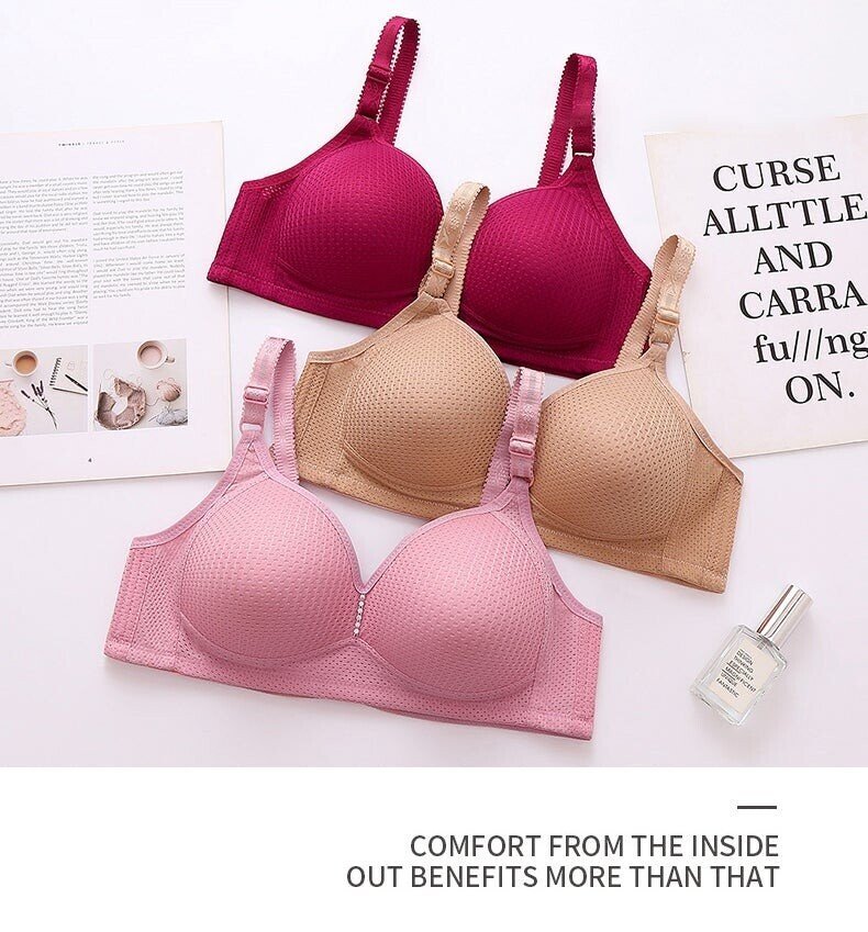 2022 Plus Size Bra Women Underwear Wire Free Comfort Soft Breathable