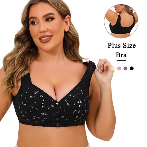 Black Comfortable Front Button Bra