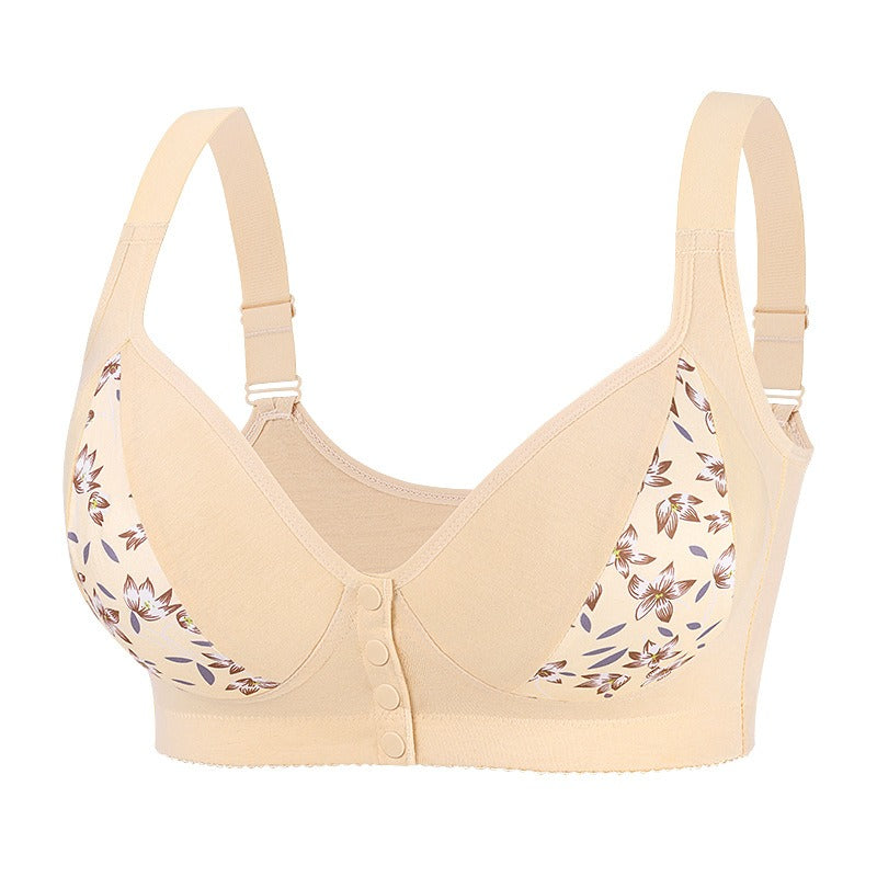 New COMFORTABLE FRONT BUTTON BRA Beige