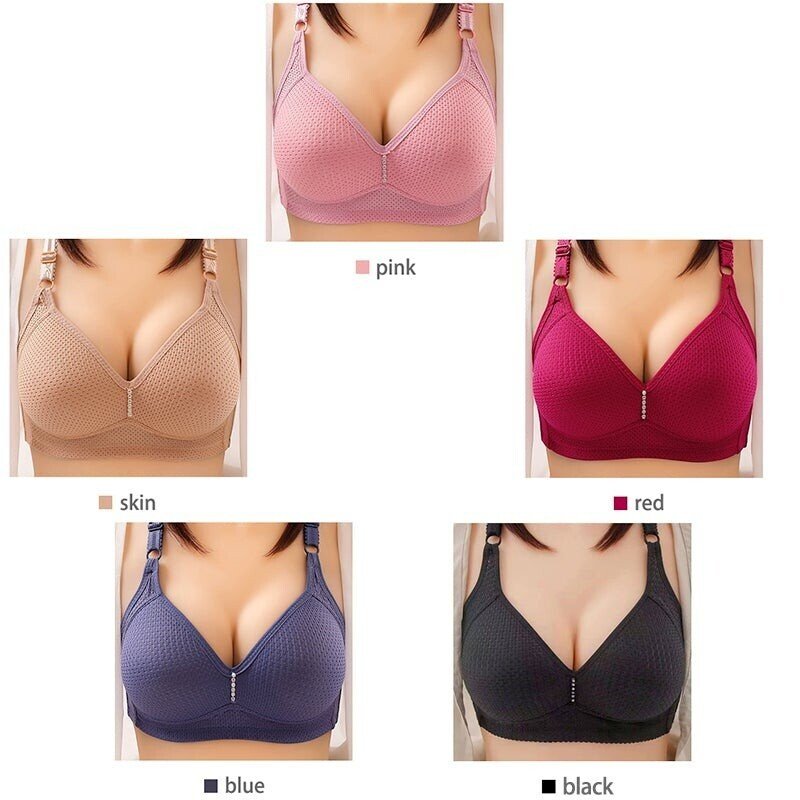 2022 Plus Size Bra Women Underwear Wire Free Comfort  Soft Breathable
