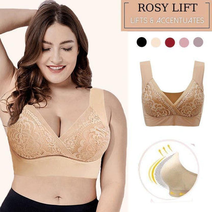 PLUS SIZE COMFORT EXTRA ELASTIC WIRELESS SUPPORT LACE BRA