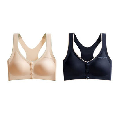 2022 New Arrival Plus Size Ice Silk Front Button Sleeping Yoga Bra