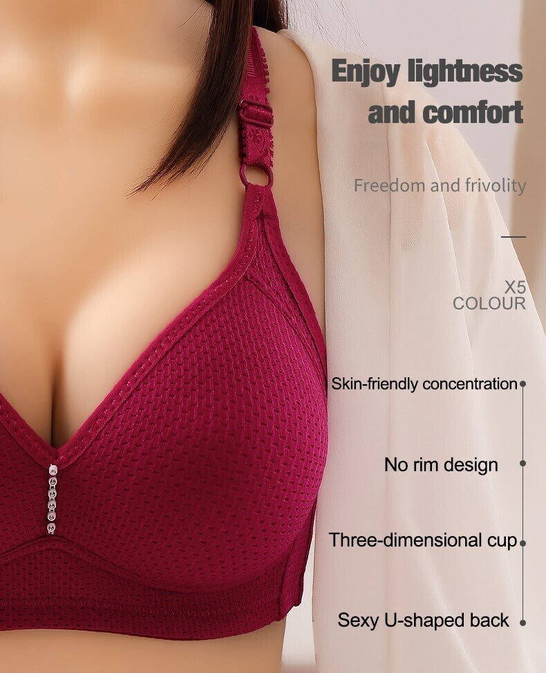 2022 Plus Size Bra Women Underwear Wire Free Comfort  Soft Breathable