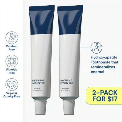 🦷 Fluoride-Free Hydroxyapatite Teeth Whitening Toothpaste with Coconut Oil & Xylitol ❄️