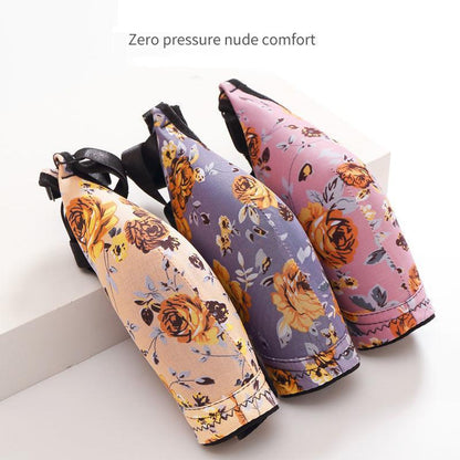 WOMENS FRONT BUCKLE GATHERED PRINT BRA