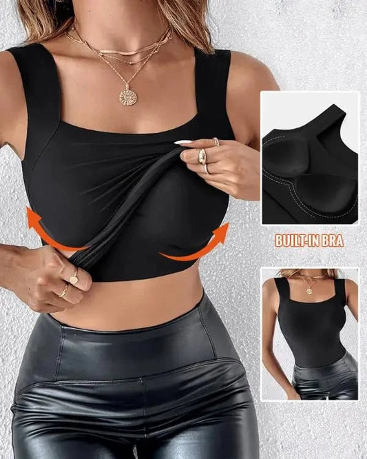 Ⅰ🏆Special Price $24.98!!💐Women's U Neck Tank Tops with Built-In Bra