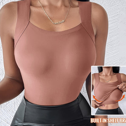 Ⅰ🏆Special Price $24.98!!💐Women's U Neck Tank Tops with Built-In Bra
