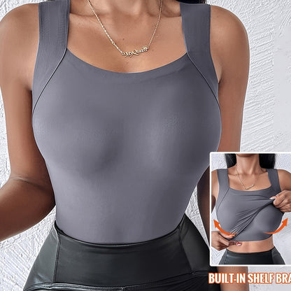Ⅰ🏆Special Price $24.98!!💐Women's U Neck Tank Tops with Built-In Bra