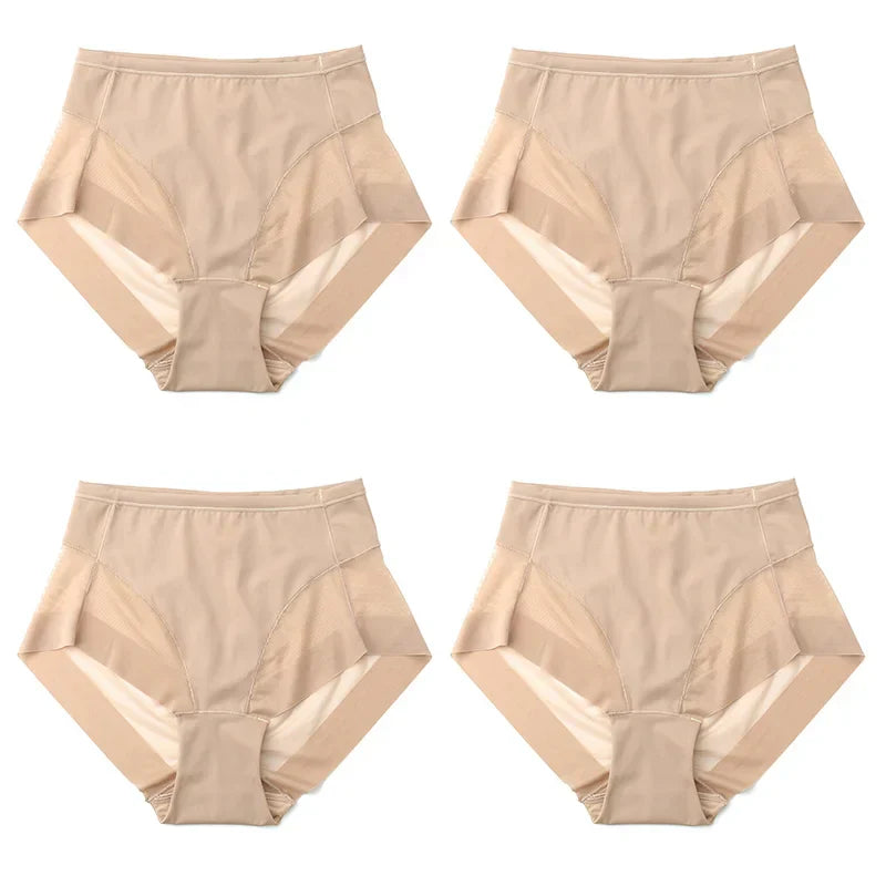 High Waist Ice Silk Seamless Shaping Briefs