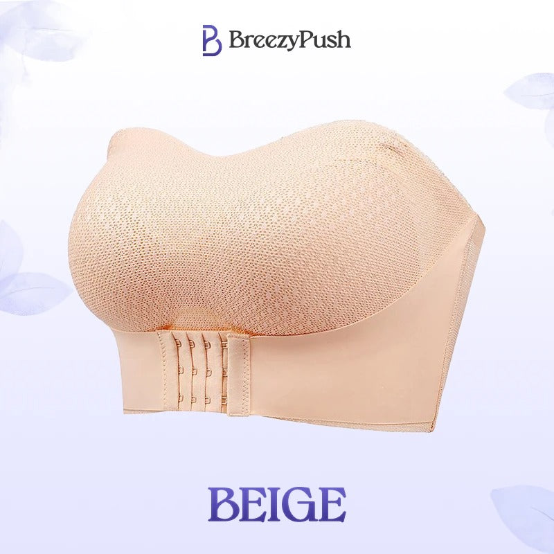 Breathable Non Slip Strapless Front Buckle Push Up Bra