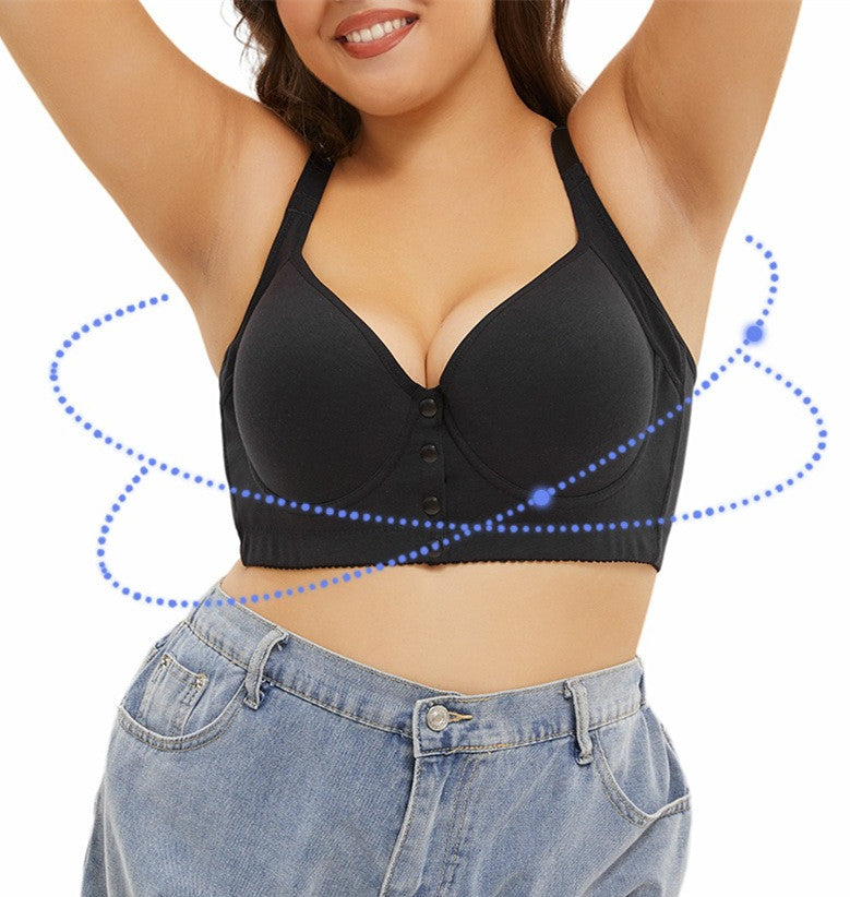2025 COMFORTABLE FRONT BUTTON BRA Black