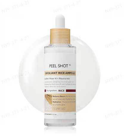 💥Peel Shot Glow Rice Ampoule Duo - Serums for Brightening, Exfoliating, and Moisturizing🌾