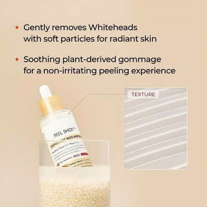 💥Peel Shot Glow Rice Ampoule Duo - Serums for Brightening, Exfoliating, and Moisturizing🌾